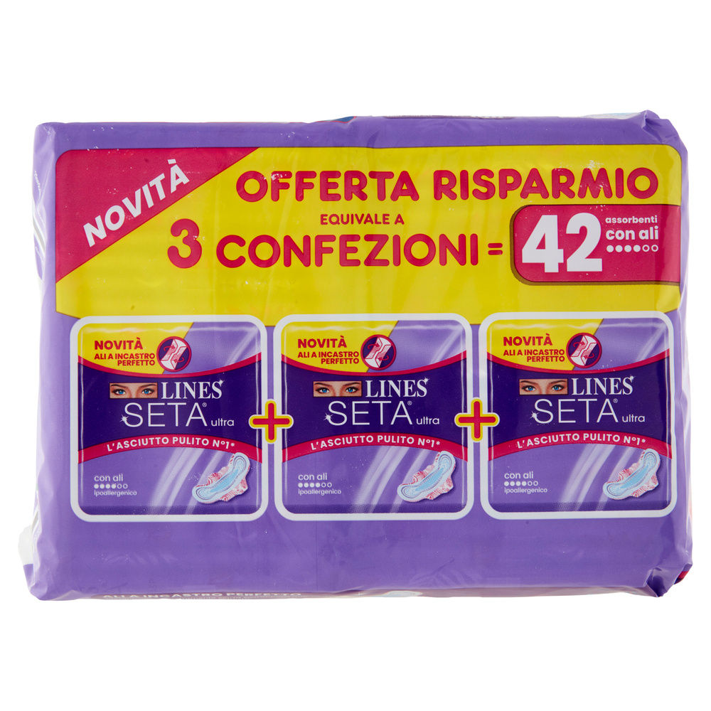 ASSORBENTI LINES SETA ULTRA TRIO PACCO BASE ALI PZ 42 - 3