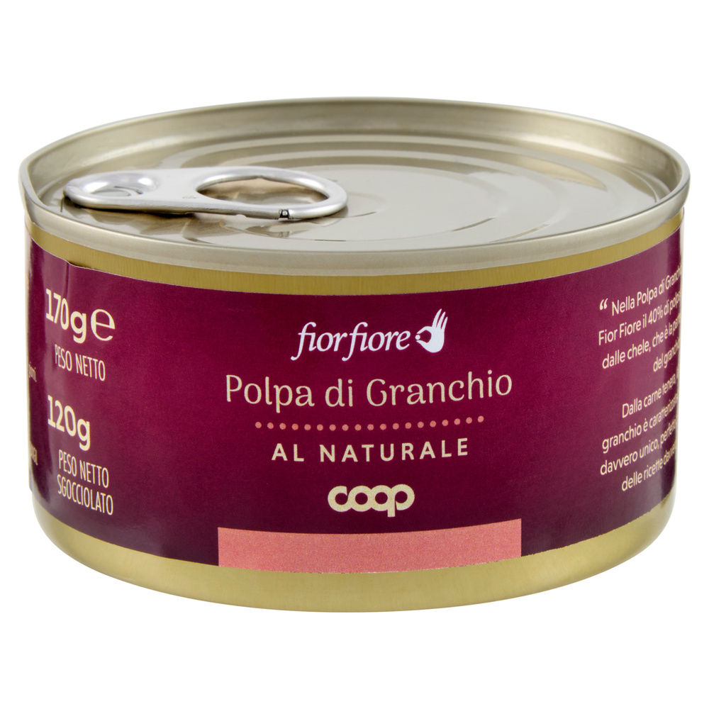 POLPA DI GRANCHIO AL NATURALE FIOR FIORE COOP LATTINA  G 170 SGOC G 120 - 2