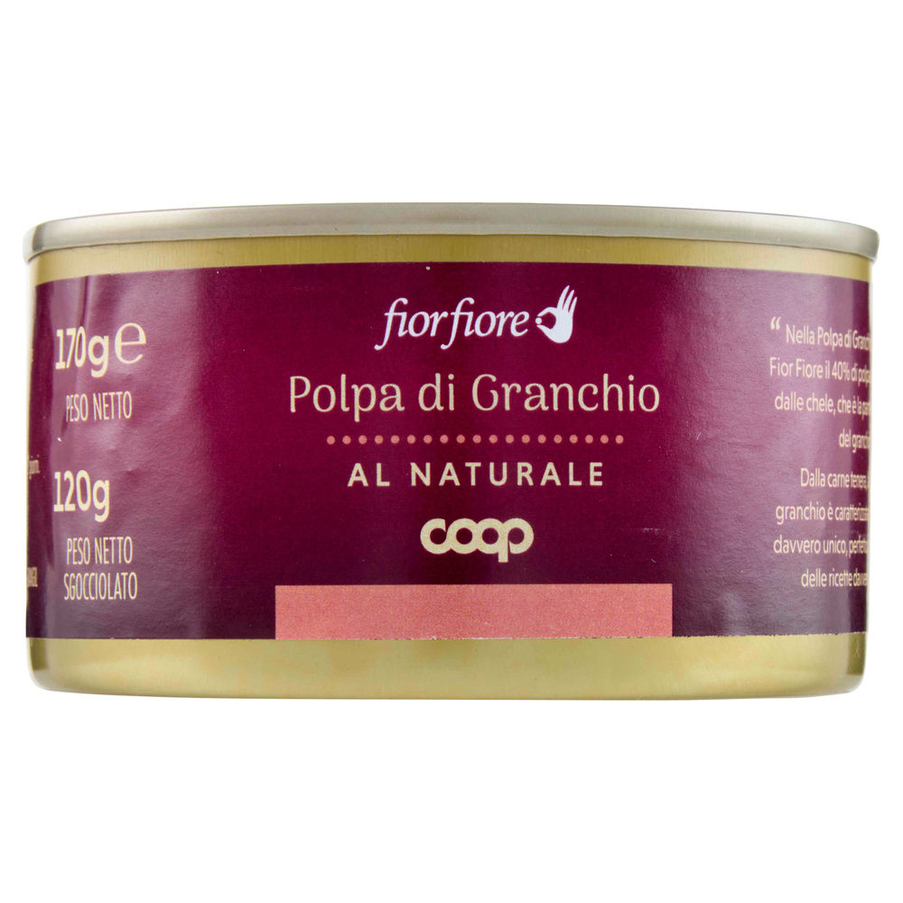 POLPA DI GRANCHIO AL NATURALE FIOR FIORE COOP LATTINA  G 170 SGOC G 120 - 3