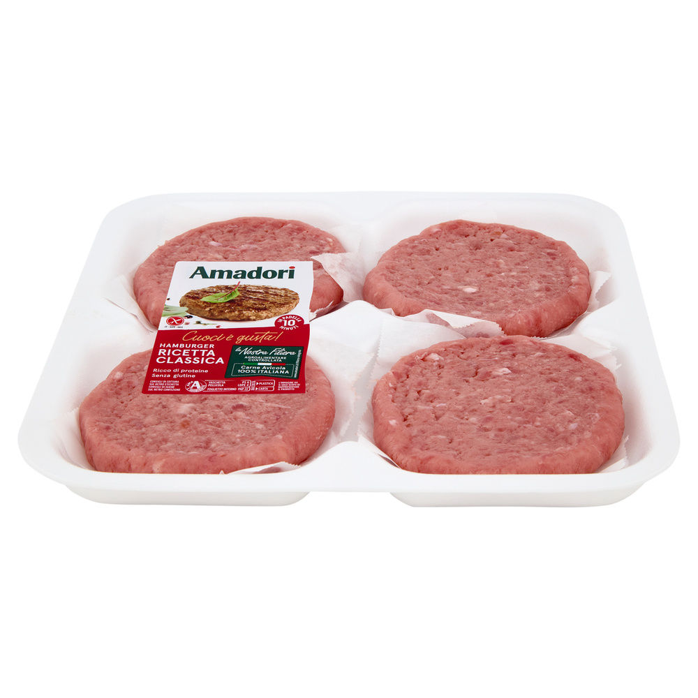 HAMBURGER CLASSICO CON CARNE DI TACCHINO E POLLO CF 408 G AMADORI - 9