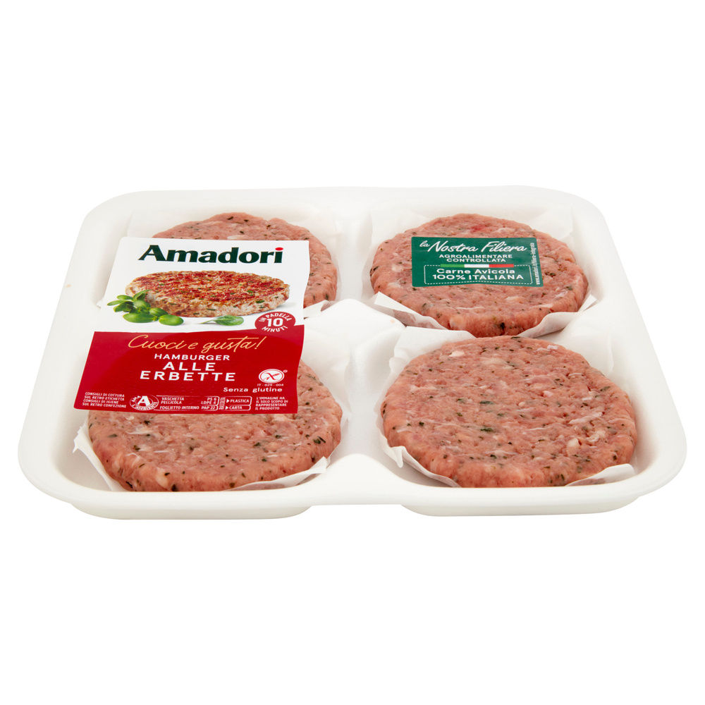HAMBURGER CON ERBETTE CON CARNE DI TACCHINO E POLLO CF 408 G AMADORI - 9