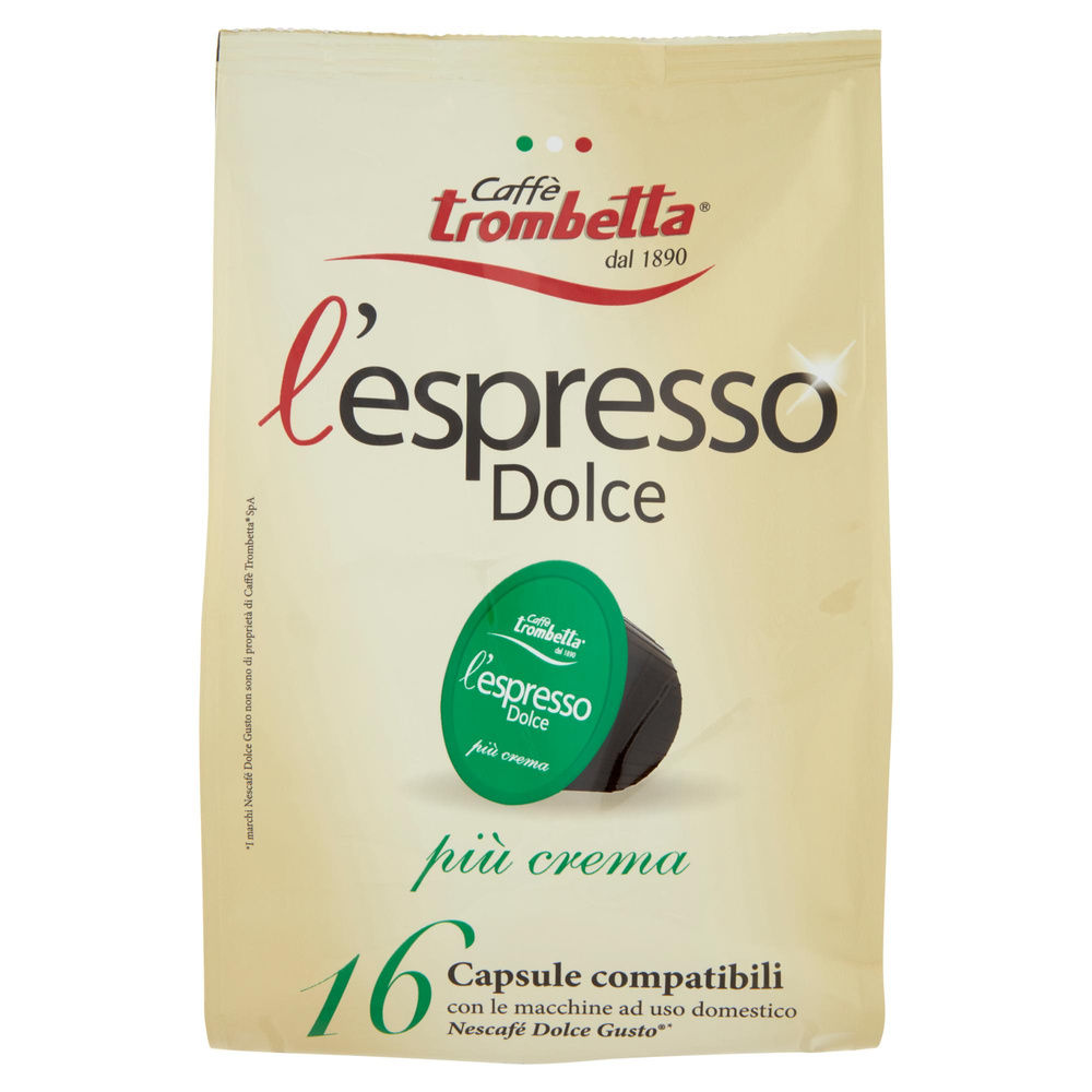 CAPSULE PER L'ESPRESSO DOLCE PIU CREMA  CAFFÈ TROMBETTA 16PZ 112G - 3