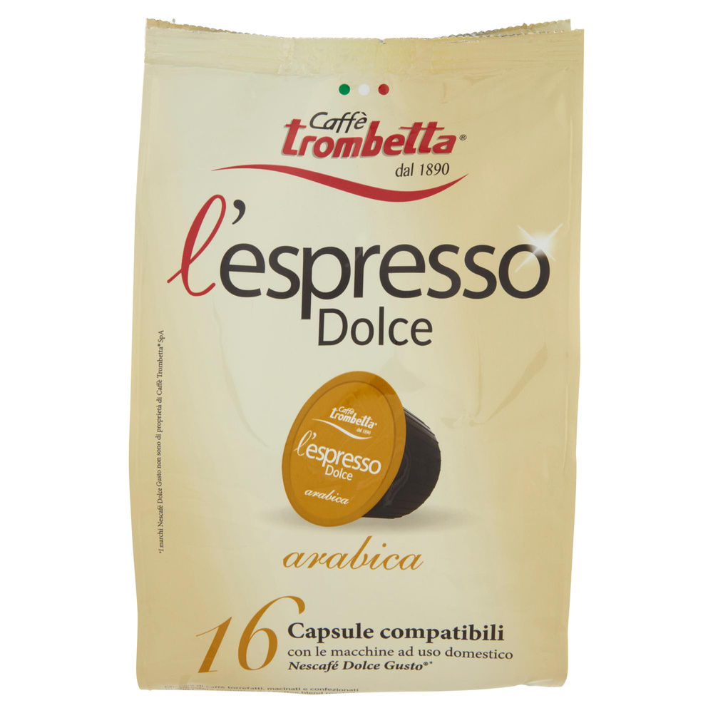 CAPSULE PER L'ESPRESSO DOLCE ARABICA  CAFFÈ TROMBETTA 16PZ 112G - 4