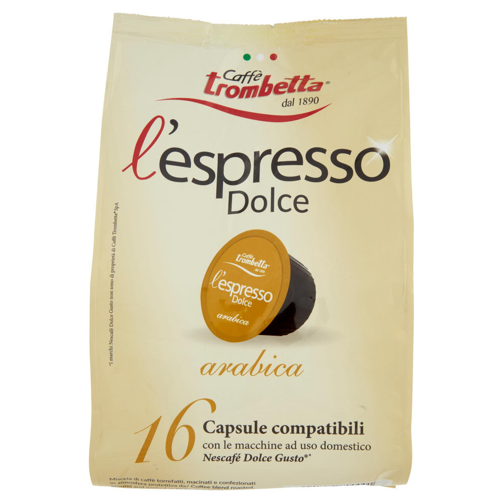 CAPSULE PER L'ESPRESSO DOLCE ARABICA  CAFFÈ TROMBETTA 16PZ 112G - 5