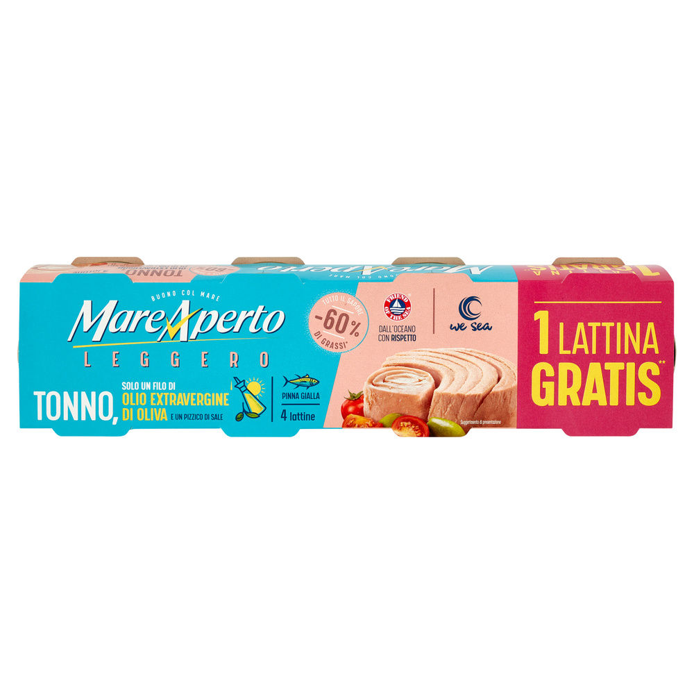 TONNO LEGGERO ALL'OLIO EXTRA VERGINE DI OLIVA MARE APERTO G 60X3+1 OMAGGIO - 2