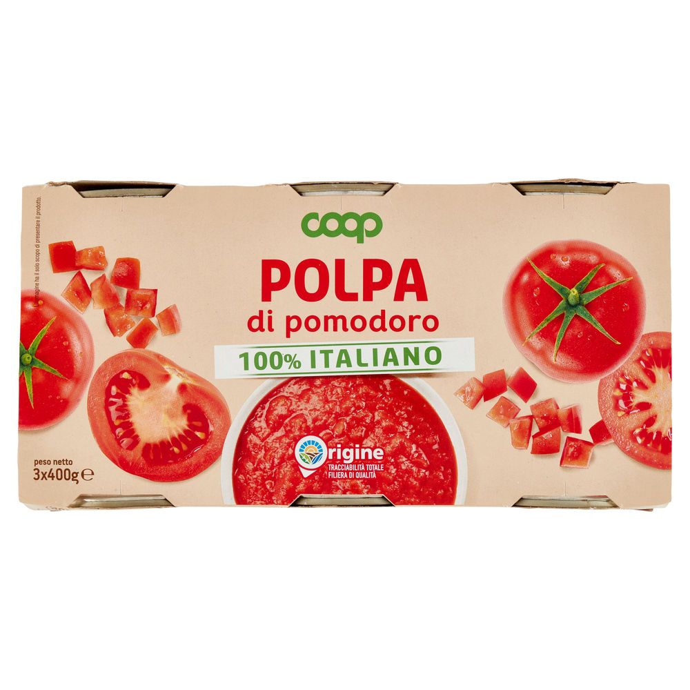 POLPA DI POMODORO ORIGINE COOP CLUSTER G.400X3 - 4