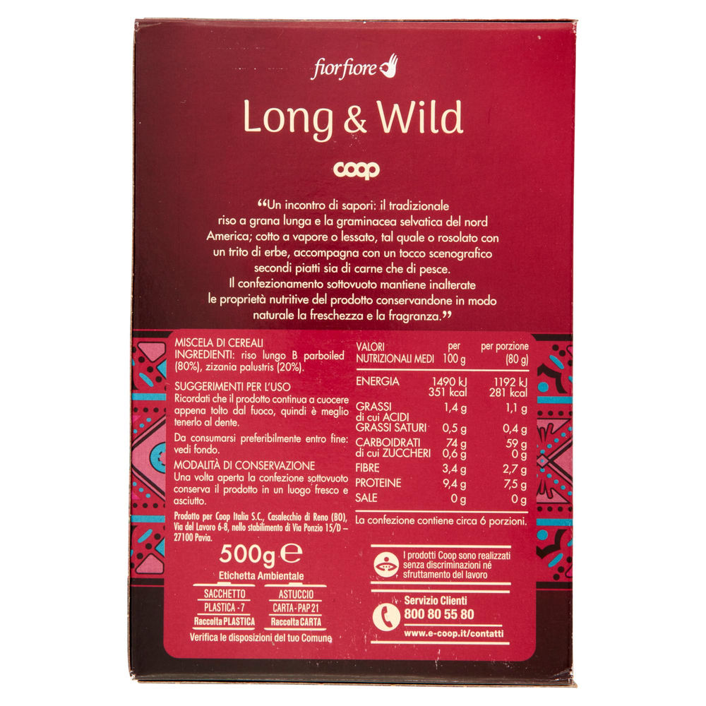 RISO LONG & WILD COOP FIOR FIORE SOTTOVUOTO SCATOLA G500 - 1