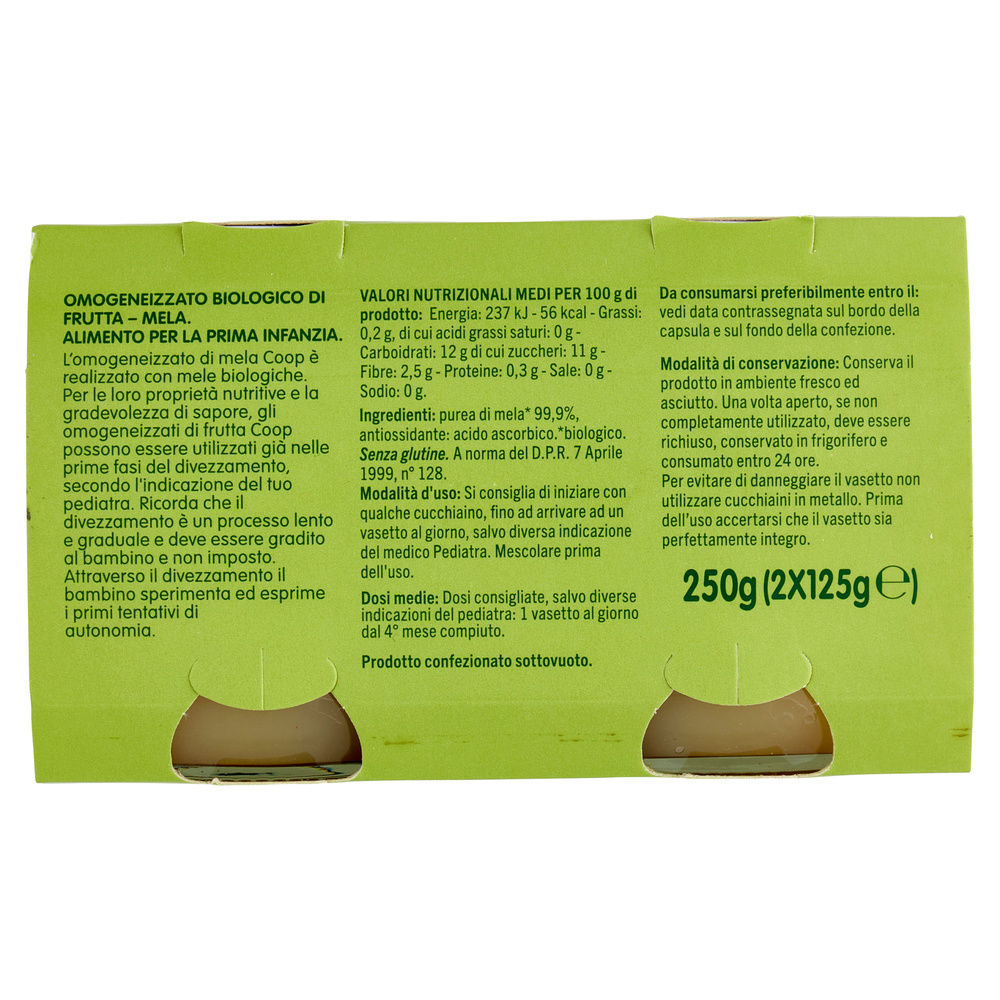 OMOGENEIZZATO MELA BIO COOP CRESCENDO CLUSTER G 125X2 - 6