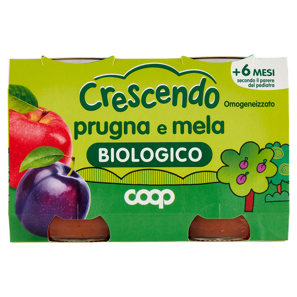OMOGENEIZZATO PRUGNA E MELA BIO COOP CRESCENDO CLUSTER G 125X2 - 0