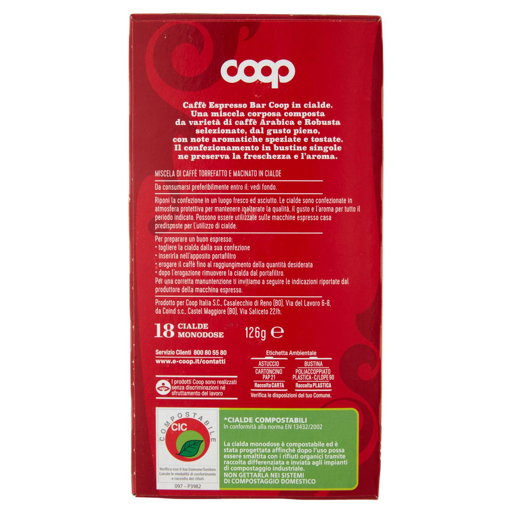CAFFE' IN CIALDE COOP PER MACCHINA ESPRESSO 18 CIALDE G 126 - 1