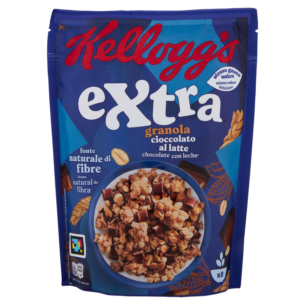 Cereali cioccolato al latte kellogg's extra scatola g 375