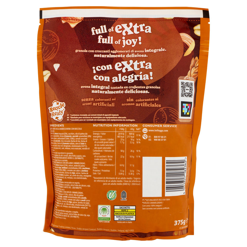 CEREALI NOCCIOLE CARAMELLATE KELLOGG'S EXTRA SCATOLA G 375 - 1