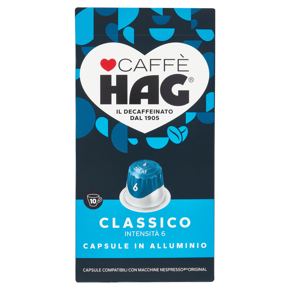 CAFF&Egrave; HAG CLASSICO 10 CAPSULE IN ALLUMINIO SCATOLA G 52 - 0