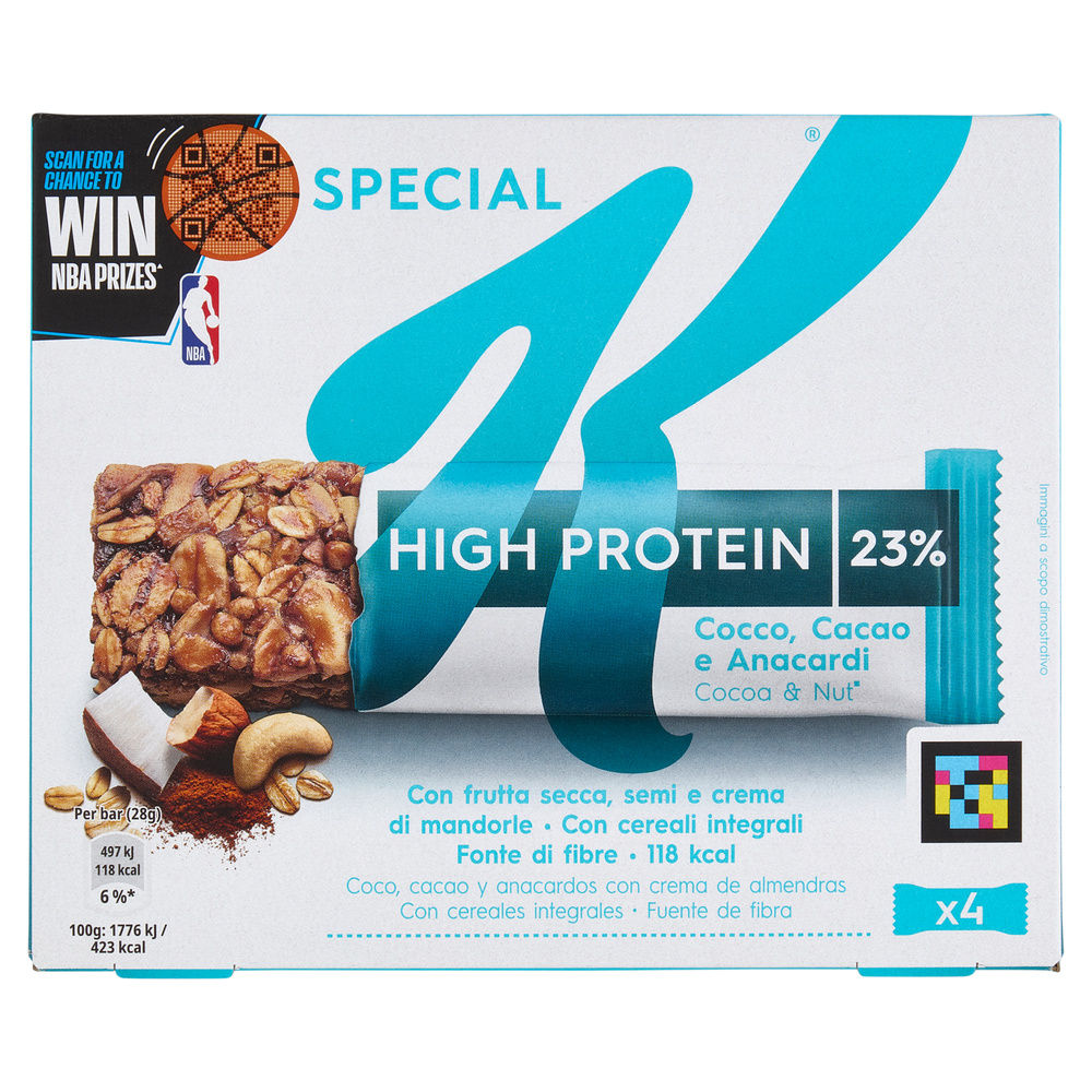 BARRETTE SPECIAL K PROTEIN CACAO, COCCO & ANACARDI KELLOGG G 112 - 1