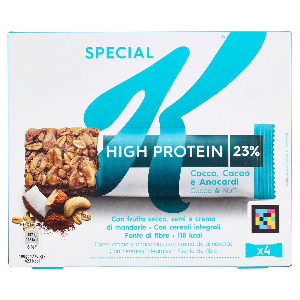 BARRETTE SPECIAL K PROTEIN CACAO, COCCO & ANACARDI KELLOGG G 112 - 22