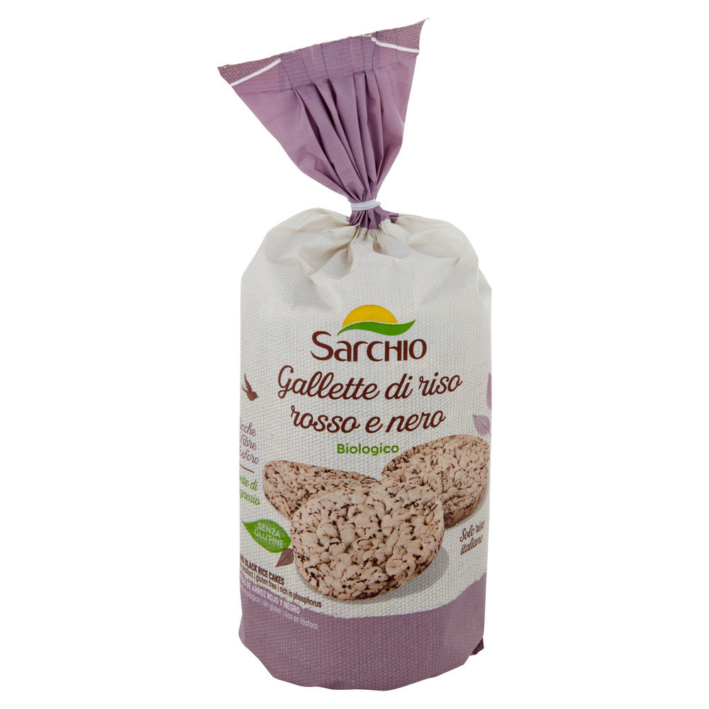 GALLETTE DI RISO ROSSO E NERO BIO S/GLUTINE SARCHIO SACCHETTO G 100 - 2