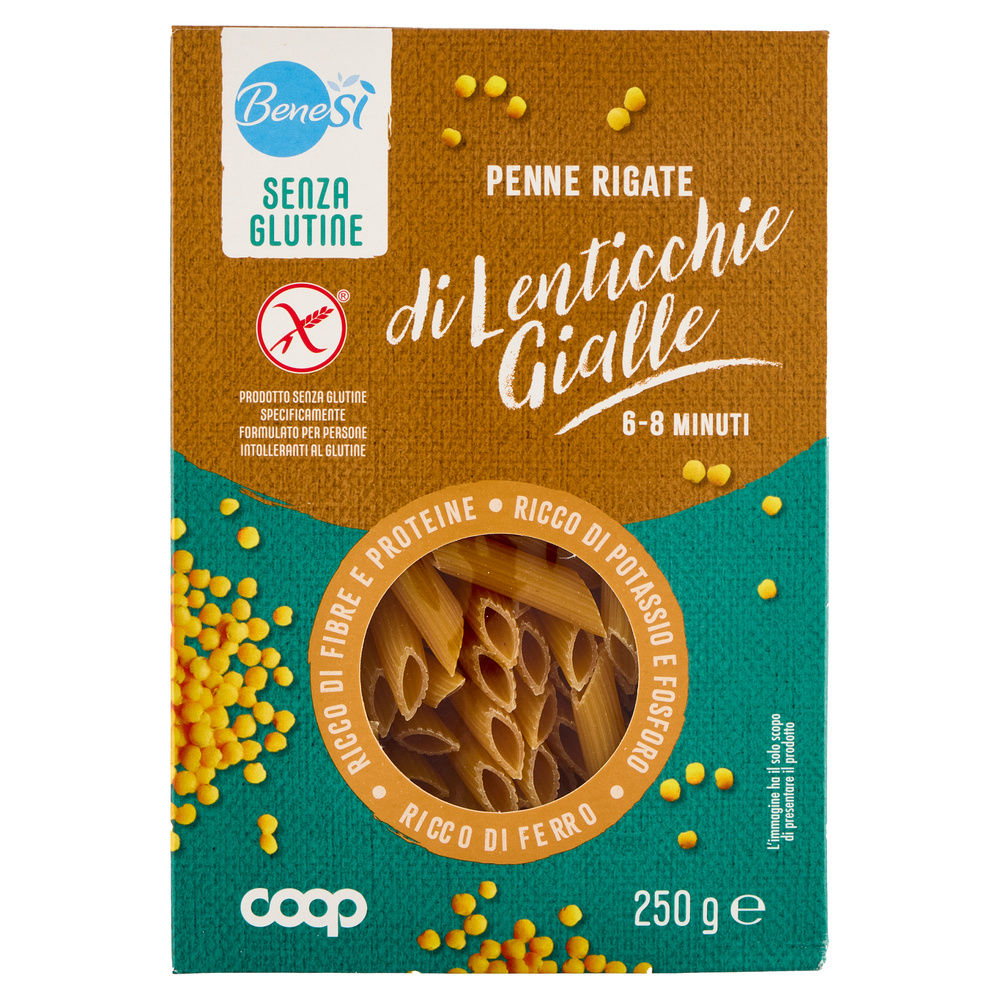 PENNE RIGATE DI LENTICCHIE GIALLE SENZA GLUTINE BENESI' COOP 250G - 6