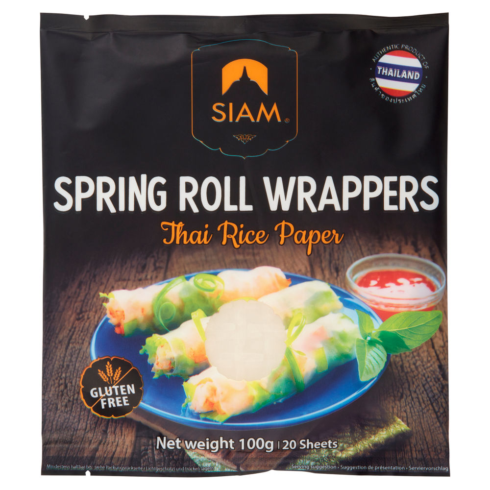 SPRING ROLL WRAPPERS DE SIAM 100G (20 SFOGLIE DI FARINA DI RISO) - 0