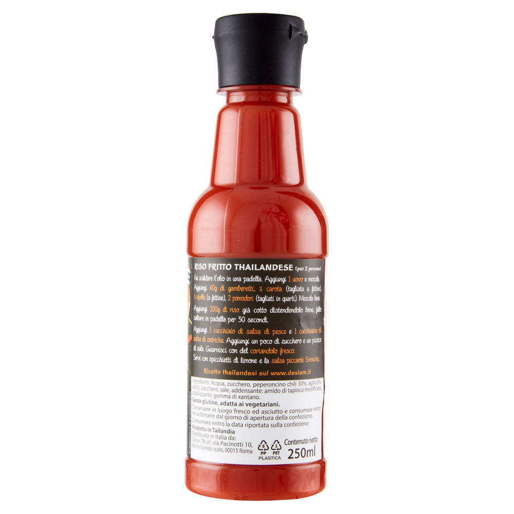 SRIRACHA RED CHILI SAUCE 250G( SALSA AL CHILI PICCANTE ) - 4
