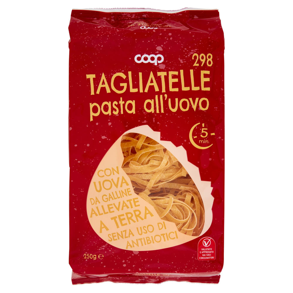 TAGLIATELLE UOVO N.298 COOP S/USO DI ANTIBIOTICI VASC.G 250 - 0