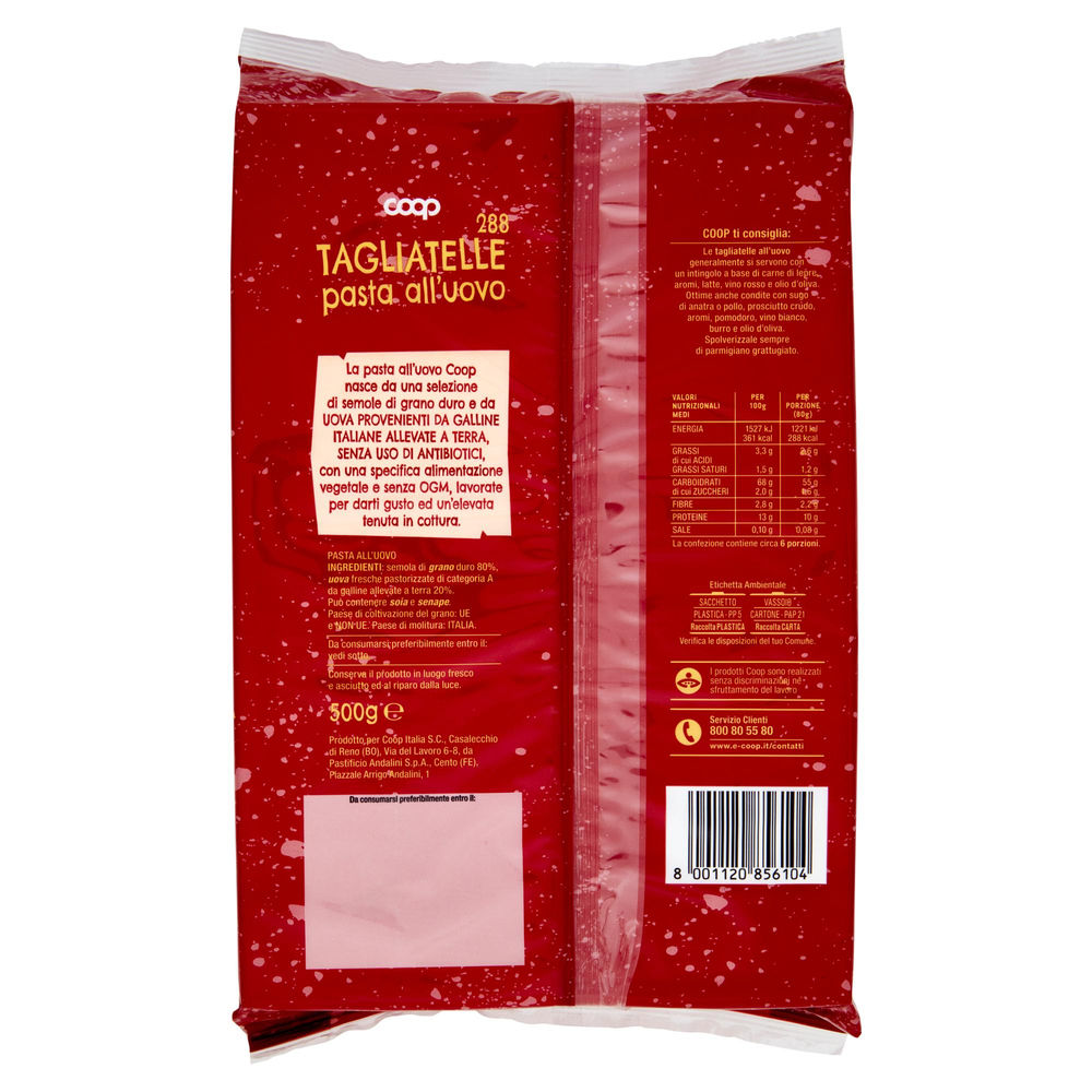 TAGLIATELLE UOVO NIDI N.288 COOP S/USO DI ANTIBIOTICI VASS.G500 - 1