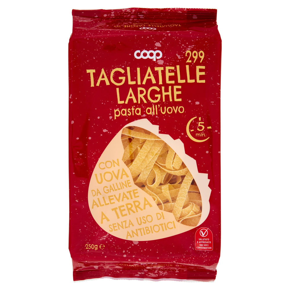 TAGLIATELLE UOVO LARGHE N.299 COOP S/USO DI ANTIBIOTICI VASC.G250 - 0