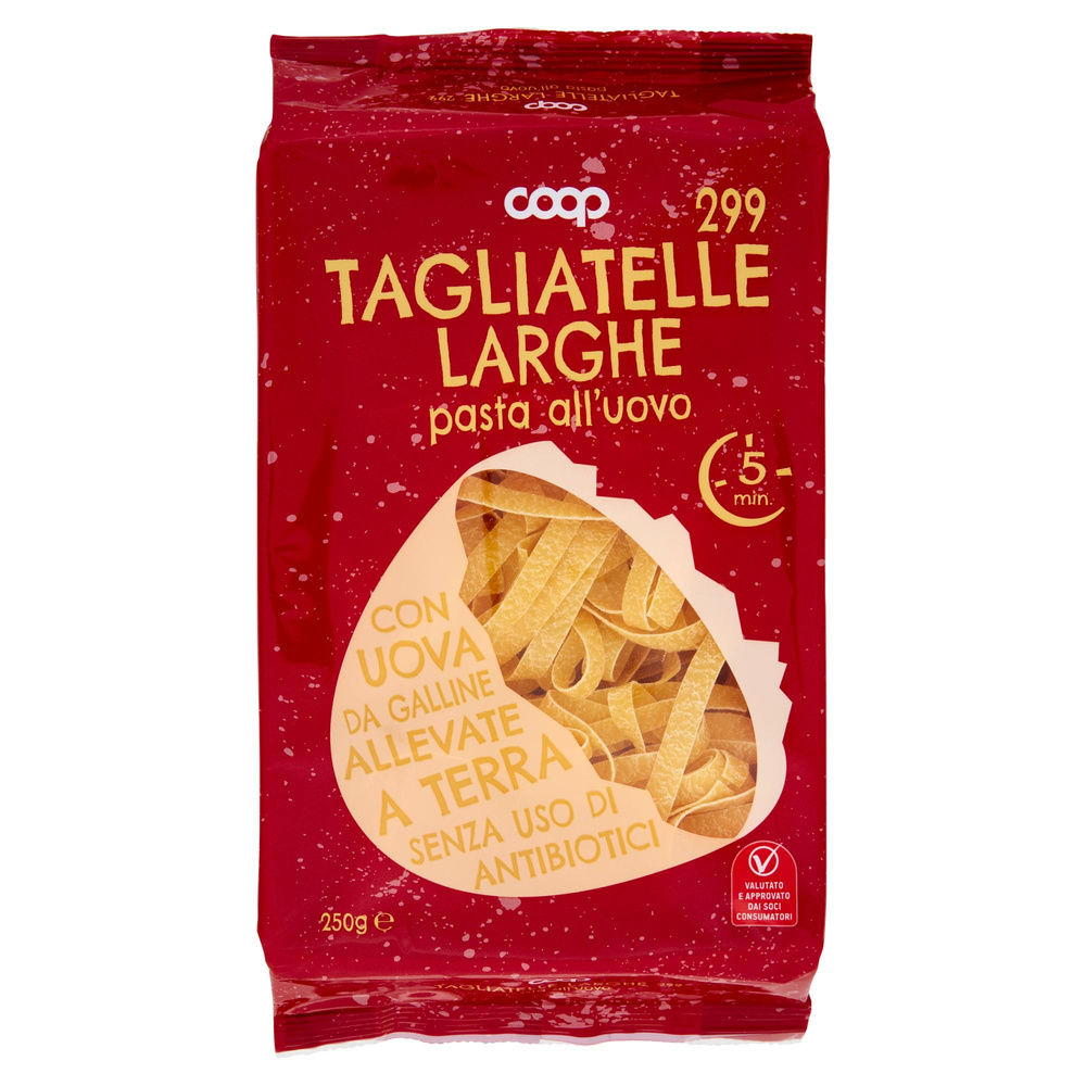TAGLIATELLE UOVO LARGHE N.299 COOP S/USO DI ANTIBIOTICI VASC.G250 - 3