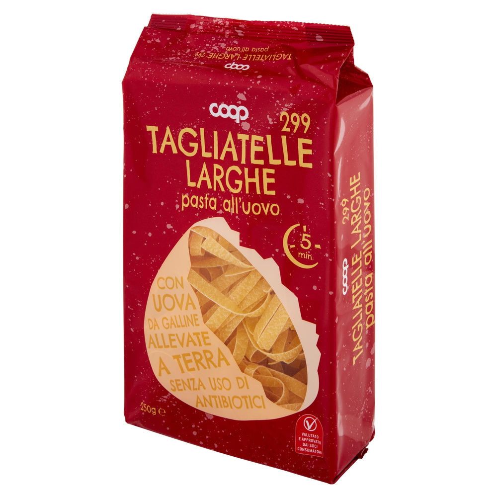 TAGLIATELLE UOVO LARGHE N.299 COOP S/USO DI ANTIBIOTICI VASC.G250 - 7