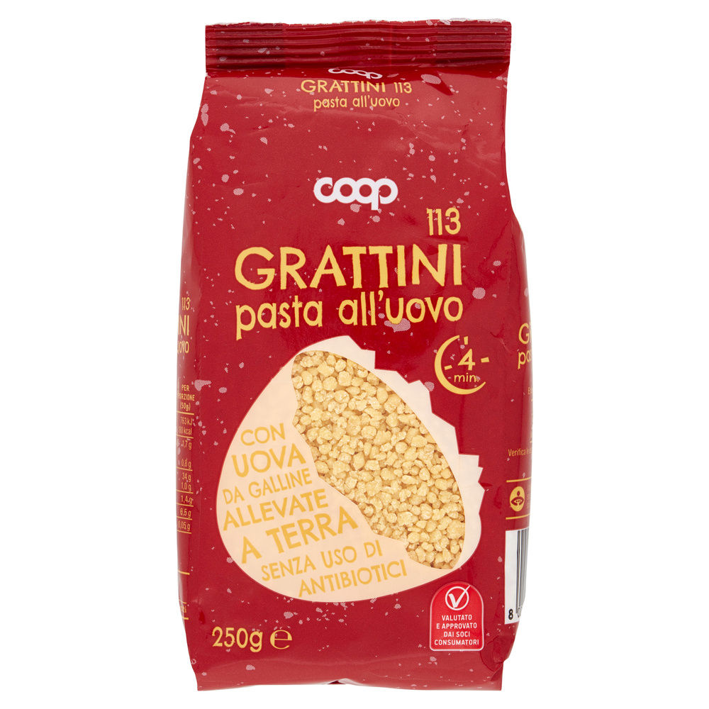 GRATTINI ALL'UOVO N113 COOP SENZA USO DI ANTIBIOTICI SACCHETTO G250 - 6