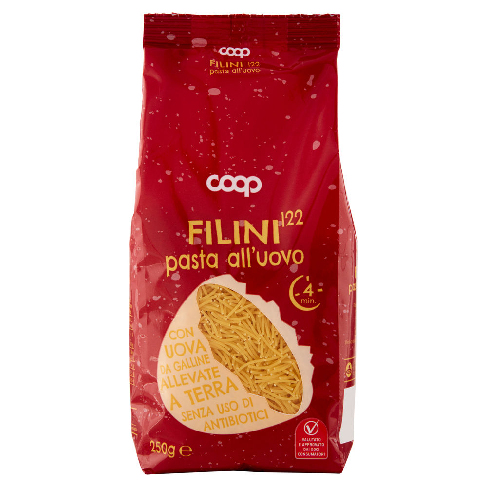 FILINI ALL'UOVO N122 COOP SENZA USO DI ANTIBIOTICI SACCHETTO G250 - 0