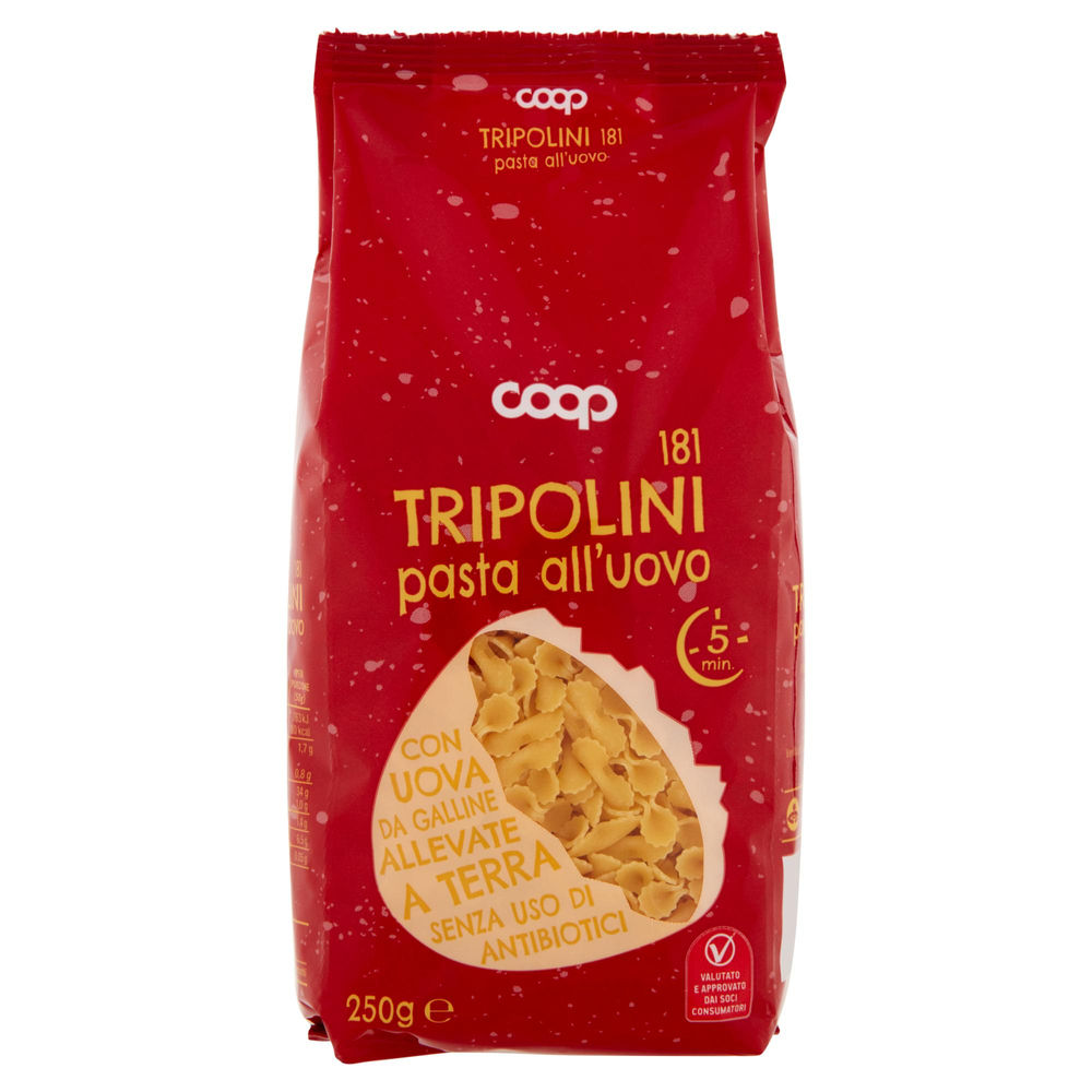 Tripolini all'uovo n181coop senza uso di antibiotici sacchetto g250