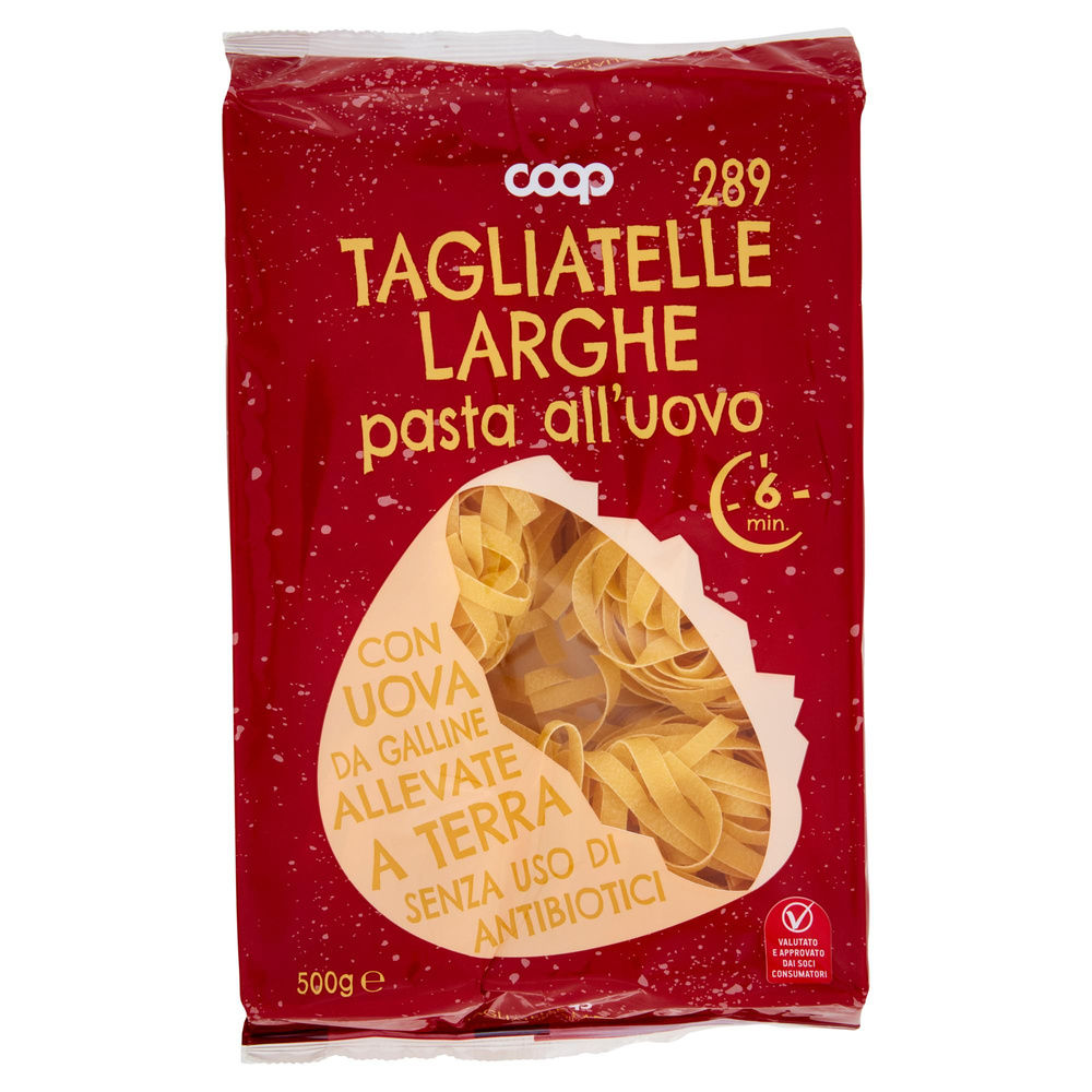 TAGLIATELLE UOVO LARGHE NIDI N.289 COOP S/USO DI ANTIBIOTICI VASS. G .500 - 3