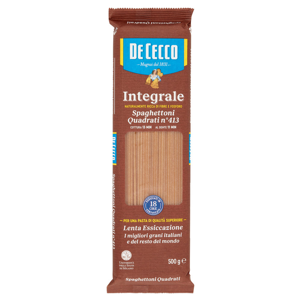 SPAGHETTONI QUADRATI N°413 INTEGRALI  DE CECCO SCATOLA G 500 - 0