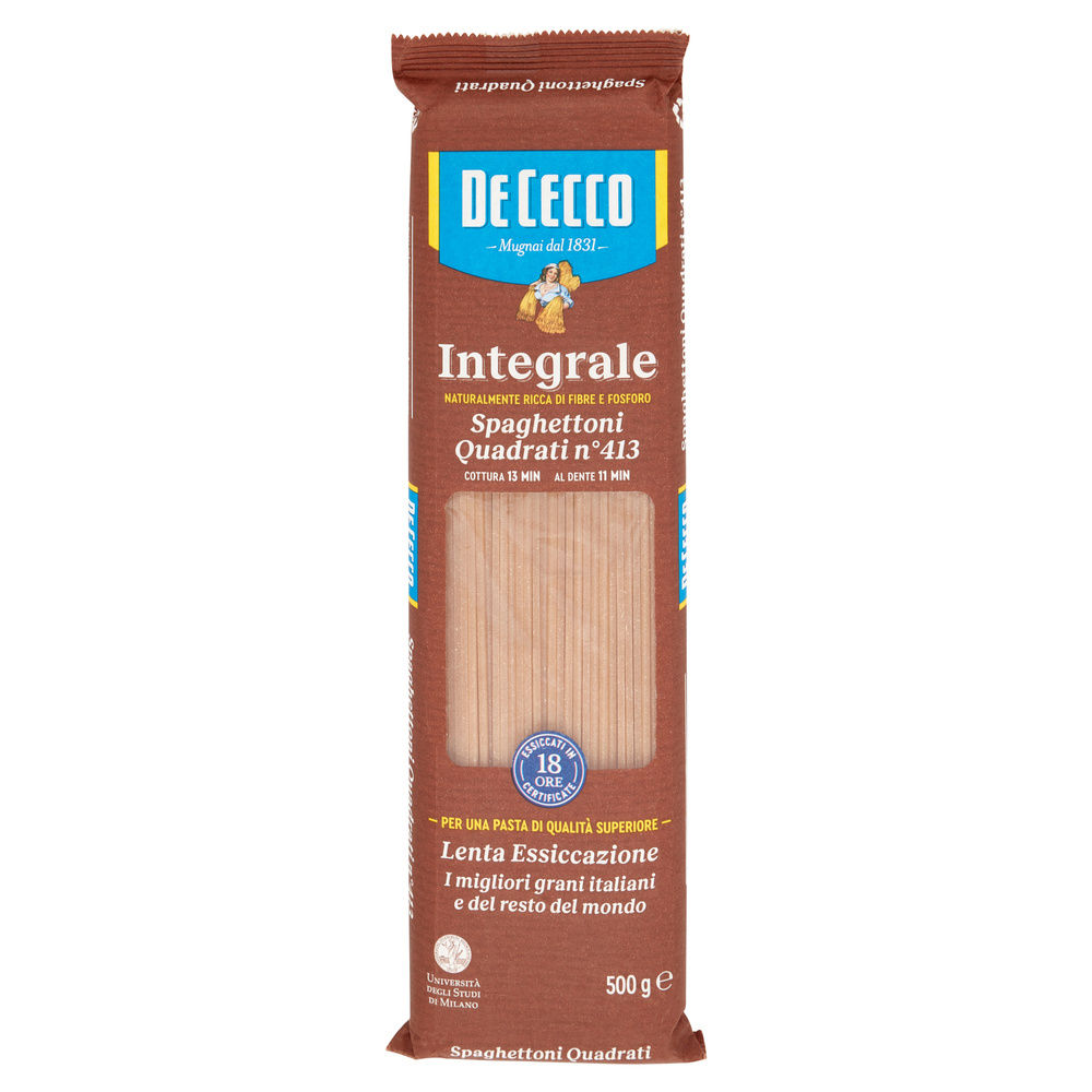 SPAGHETTONI QUADRATI N°413 INTEGRALI  DE CECCO SCATOLA G 500 - 2