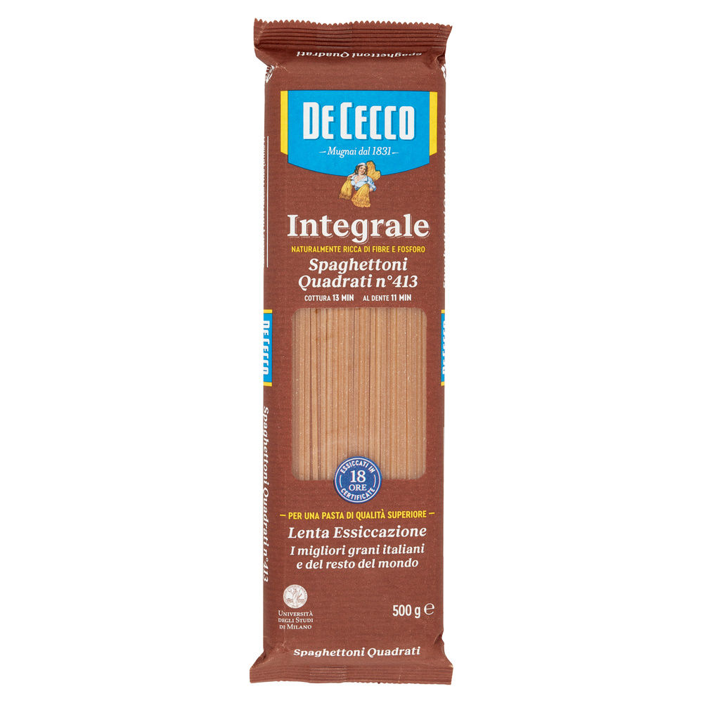 SPAGHETTONI QUADRATI N°413 INTEGRALI  DE CECCO SCATOLA G 500 - 3