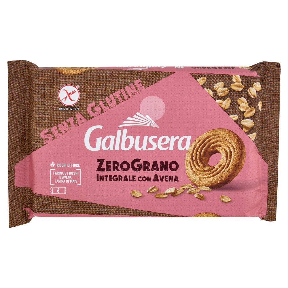BISCOTTI INTEGRALI SENZA GLUTINE ZEROGRANO GALBUSERA G 220 - 2