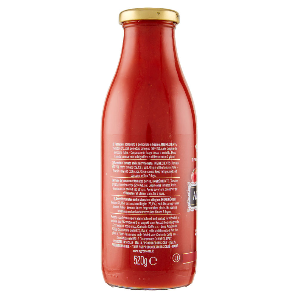 PASSATA DI POMODORO E CILIEGINO AGROMONTE BOTTIGLIA G 520 - 3