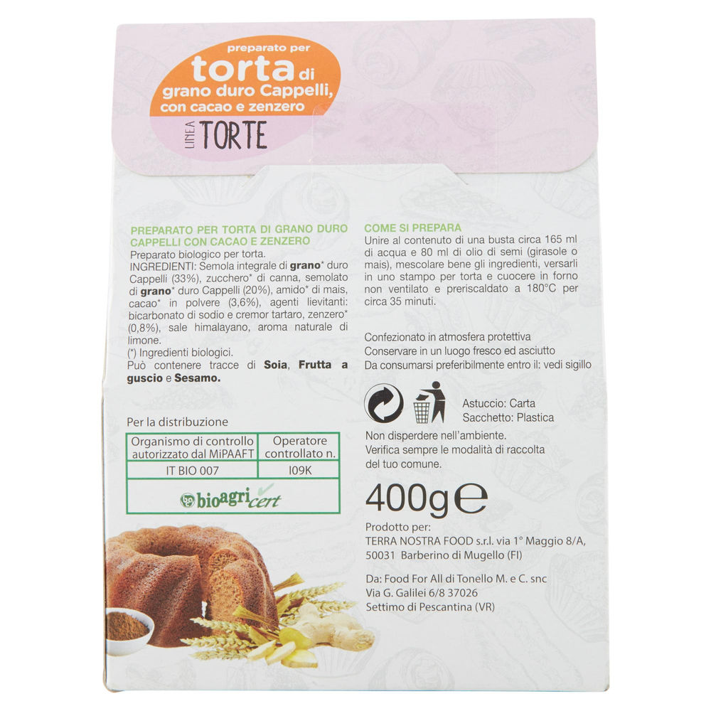 PREPARATO PER TORTA SENATORE CAPPELLI, CACAO, LIMONE E ZENZERO - 1
