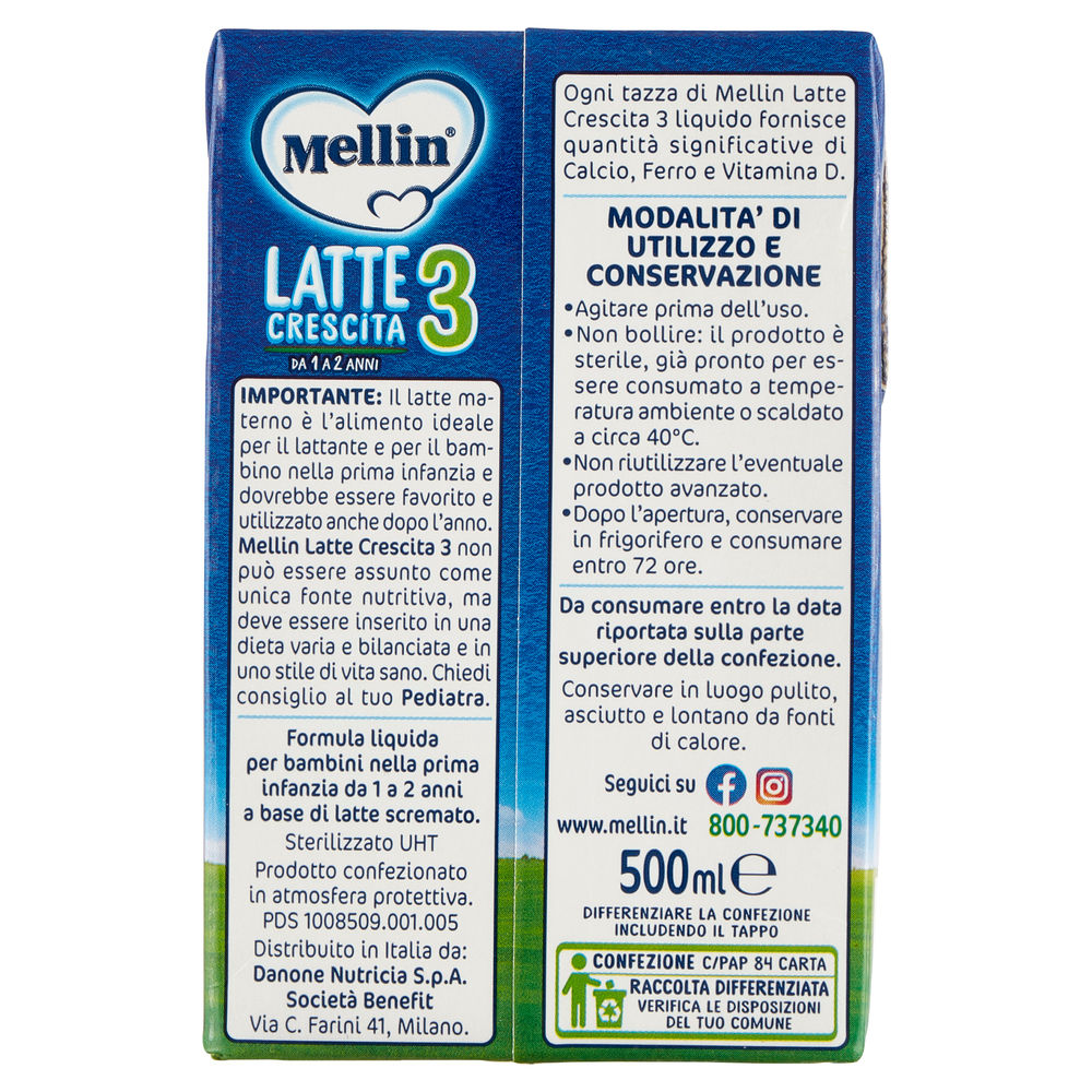 LATTE CRESCITA MELLIN 3 BRICK 500ML - 1