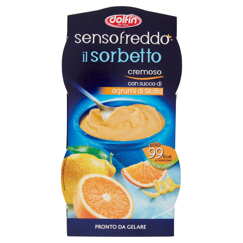 SENSO FREDDO SORBETTO - AGRUMI DI SICILIA DOLFIN 2X100ML MIX DI AGRUMI - 0