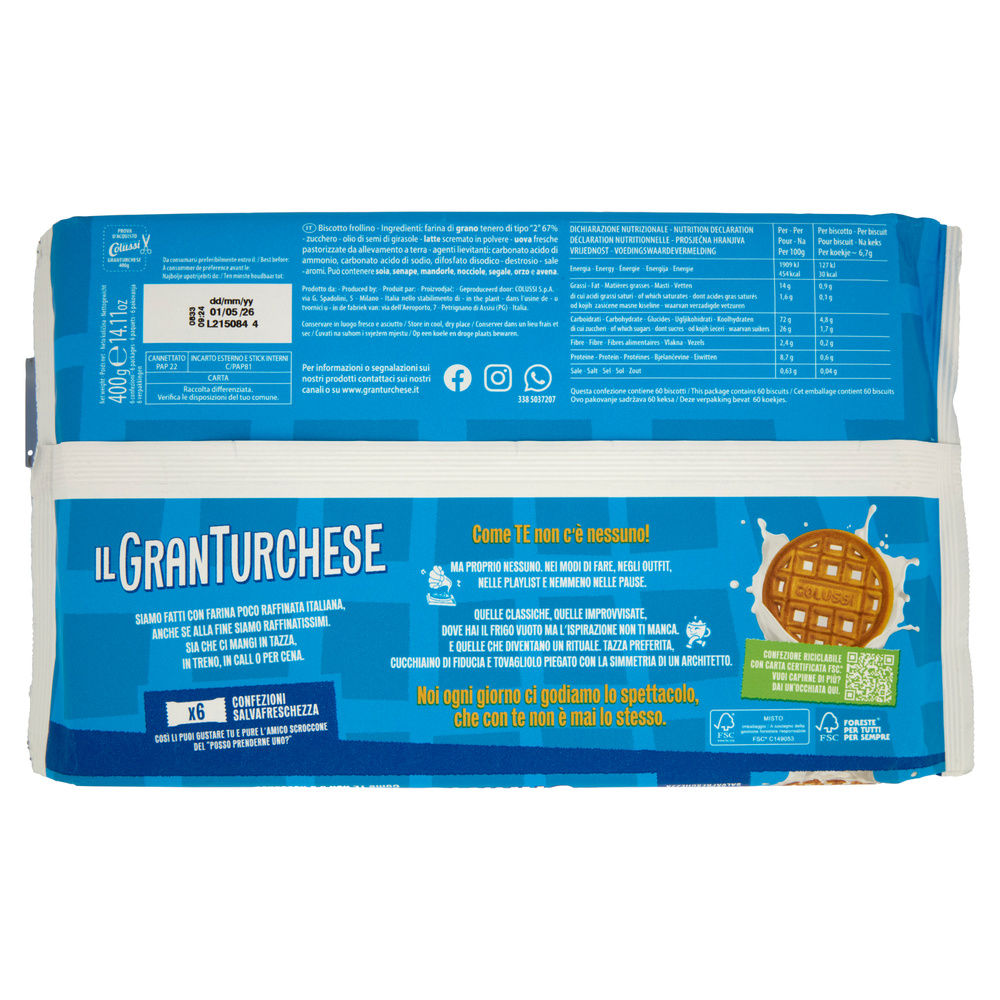 BISCOTTI FROLLINI  IL GRAN TURCHESE COLUSSI  G 400 - 1