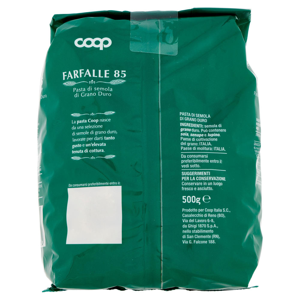 PASTA SEMOLA FARFALLE COOP NR 85 G500 CON GRANO ITALIANO - 3