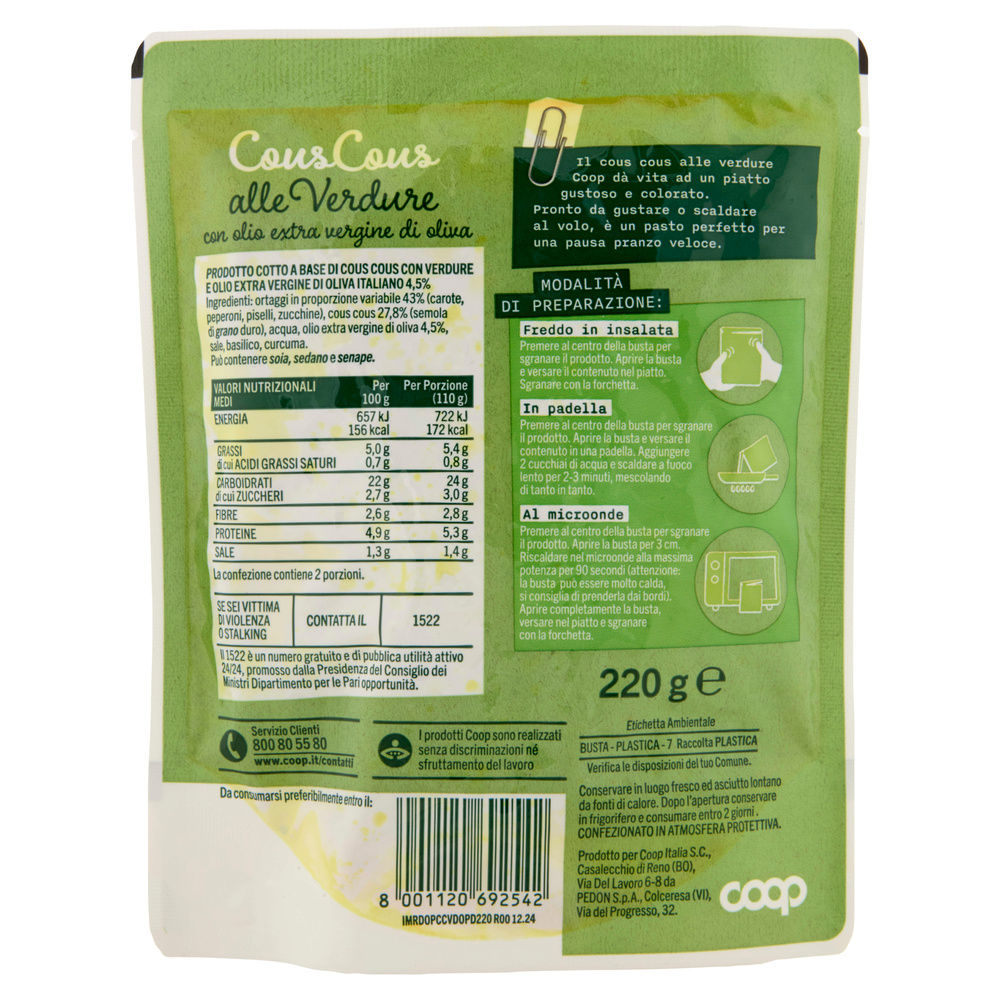 COUS COUS CON VERDURE COOP BUSTA G220 - 7