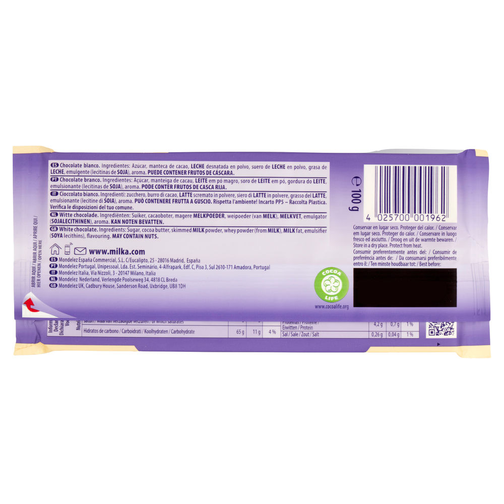 TAVOLETTA CIOCCOLATO MILKA BIANCO INC. GR.100 - 1