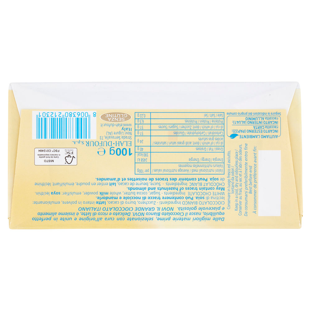 TAVOLETTA CIOCCOLATO NOVI BIANCO INCARTO G 100 - 1