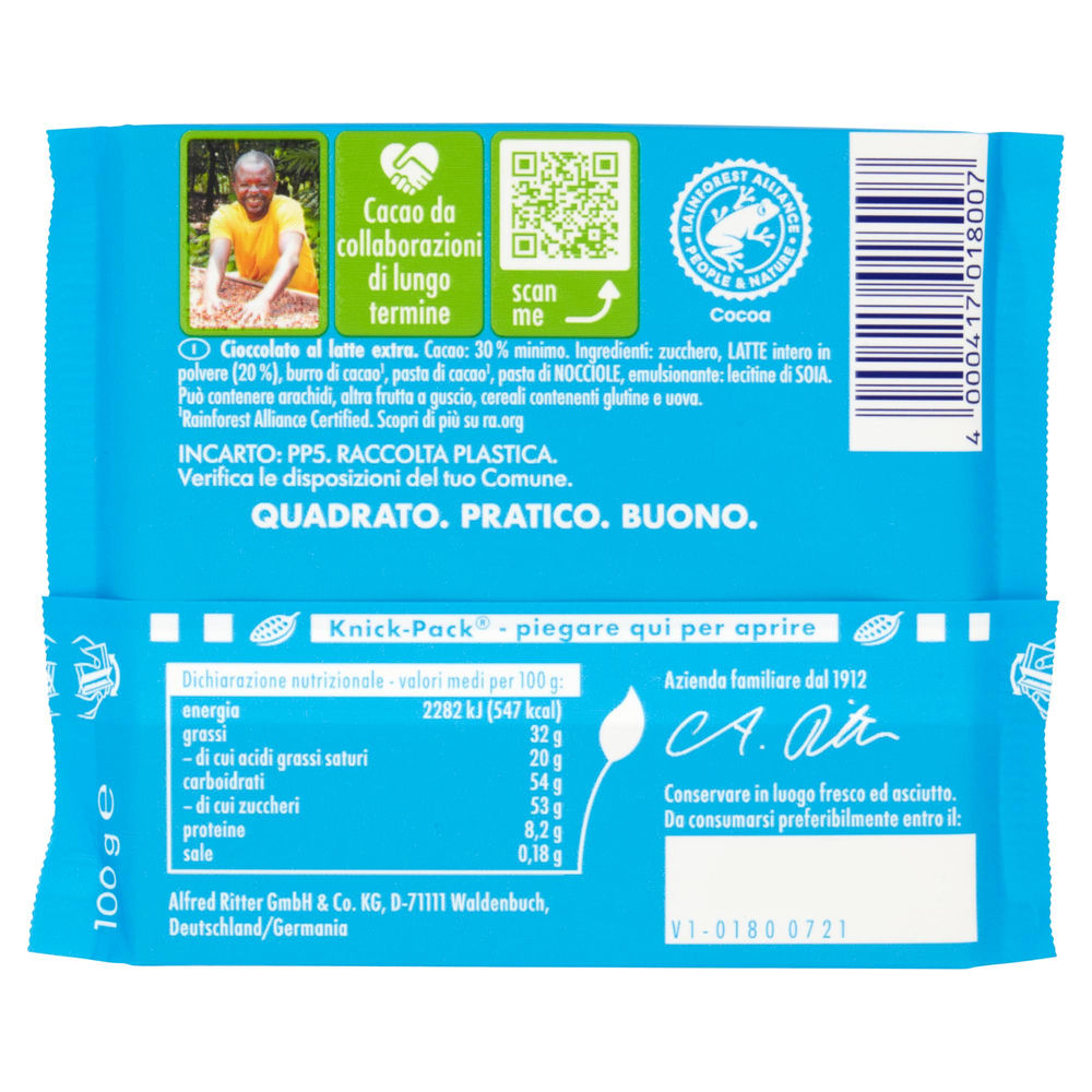 TAVOLETTA CIOCCOLATO RITTER SPORT ALPENMILCH G 100 - 1