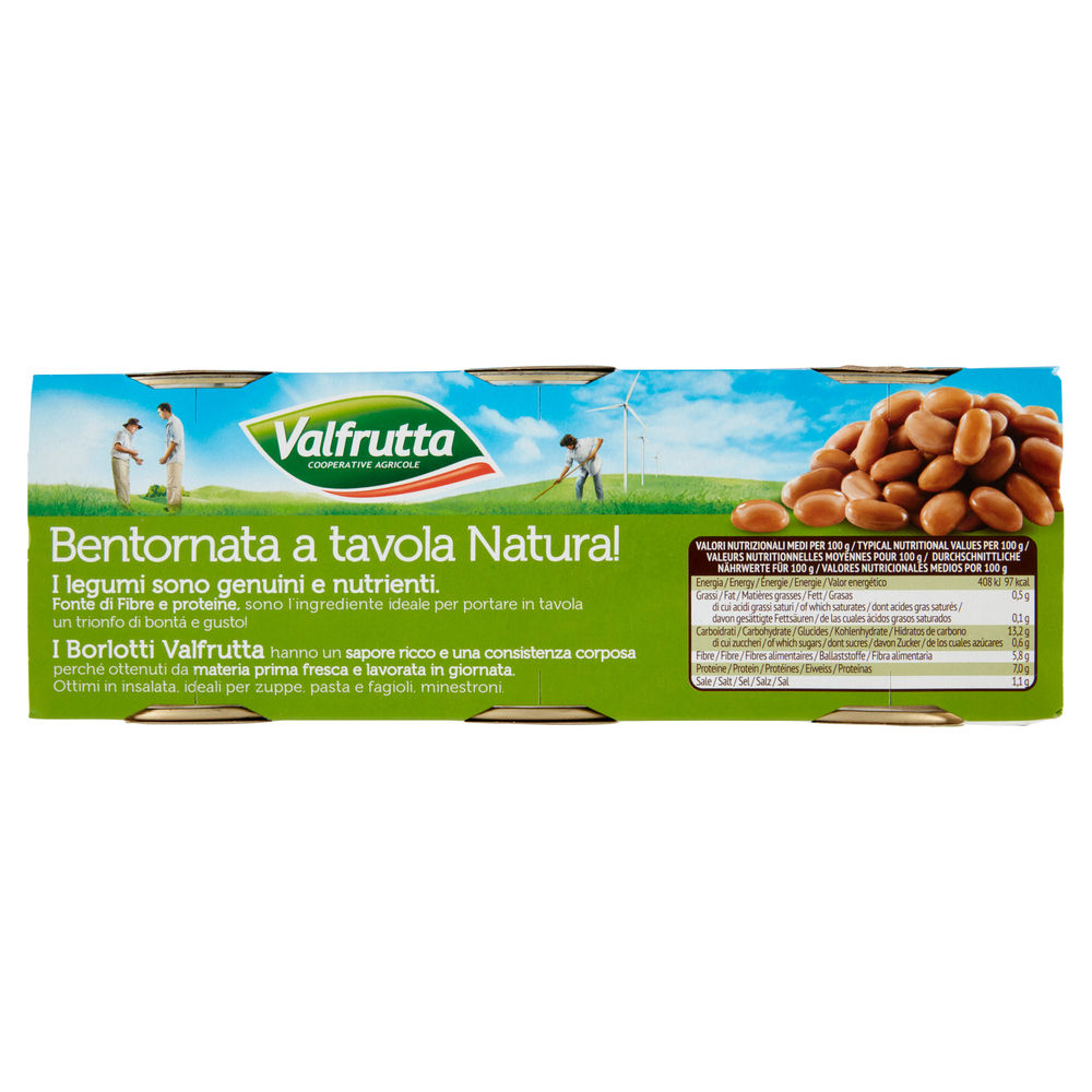 FAGIOLI BORLOTTI VALFRUTTA G 400X3 SGOCC G 250X3 - 1