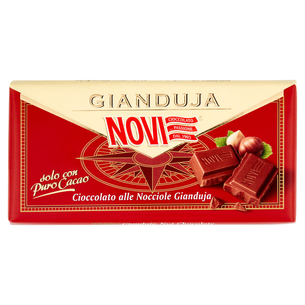 TAVOLETTA CIOCCOLATO NOVI NOCCIOLE GIANDUJA INCARTO G 100 - 0