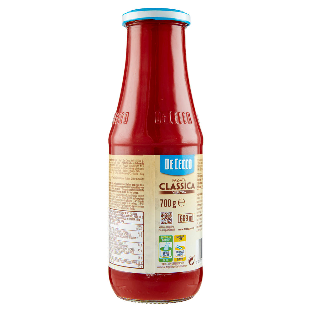 PASSATA DI POMODORO CLASSICA DE CECCO BTG. V. G 700 - 1