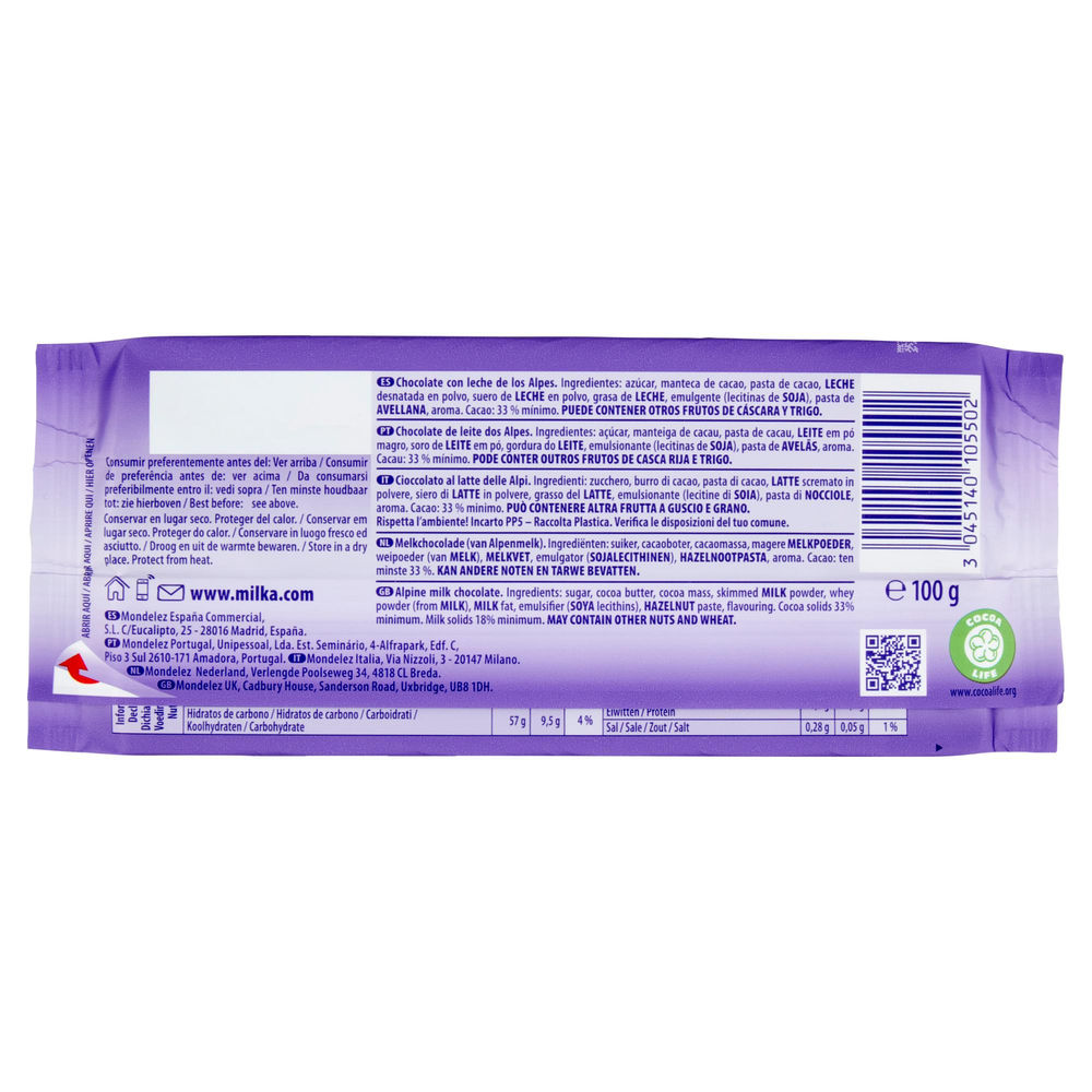 TAVOLETTA CIOCCOLATO MILKA AL LATTE INC. GR.100 - 2